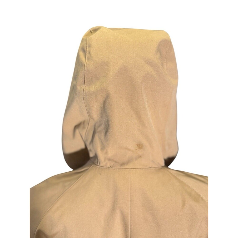 Etienne Aigner Reversible Hooded Trench Coat Size 12 Burgundy Khaki VTG belted - Picture 9 of 14